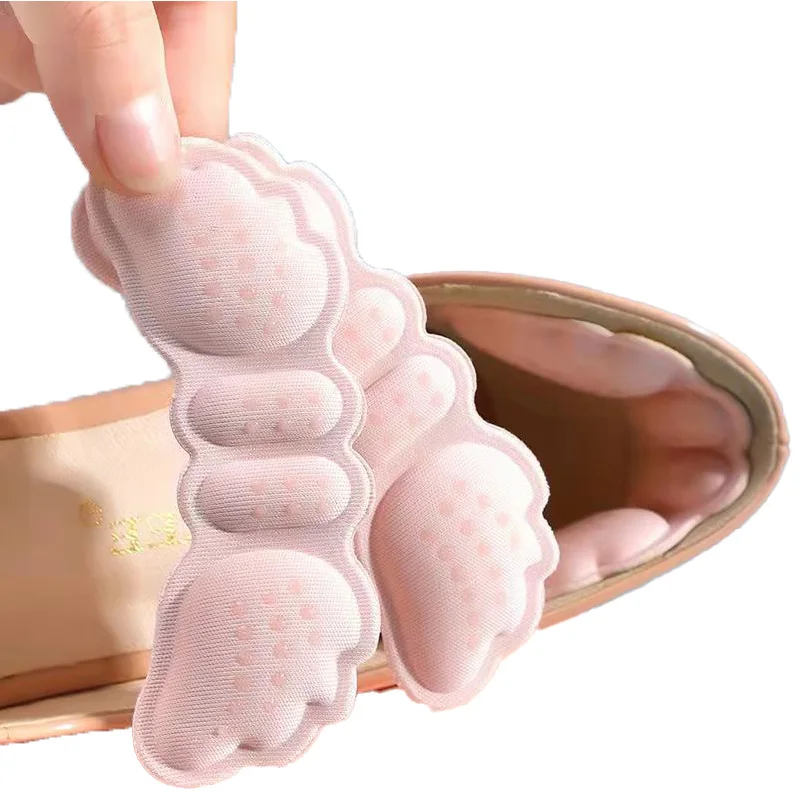 2PCS Heel Pads Grip Liner Cushion Insert Butterfly Pads High Heel Insoles  Adjust Size  Anti-wear  Pain Relief Foot Care Inserts