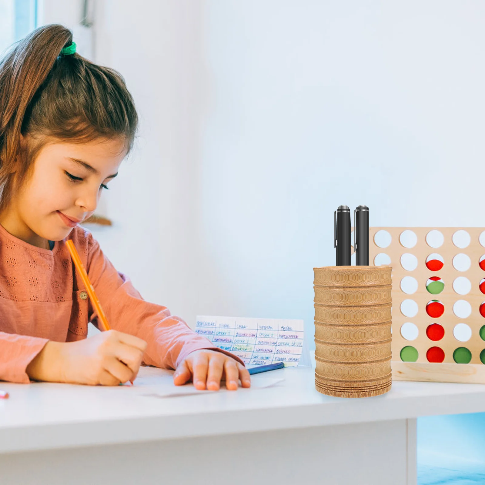 

Bamboo Chopsticks Organizer Tea Tools Holder Pen Storage Holder Desktop Multi-Function Stationery Container Stationery Organizer