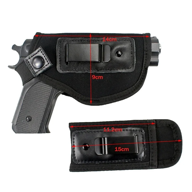 Concealed Carry Gun Holster Holder Flashlight Laser 9mm Mag Pouch Fits Gl17 S&W Ruger SIG Taurus Compact to Full Size