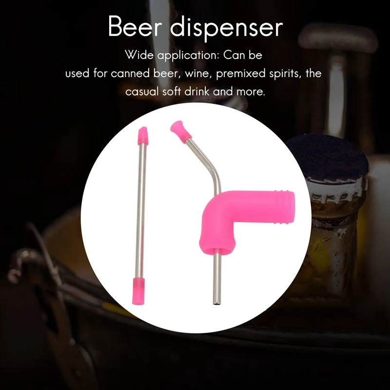 Beer Snorkel, Double Beer Snorkel, Beer Dispenser Peach