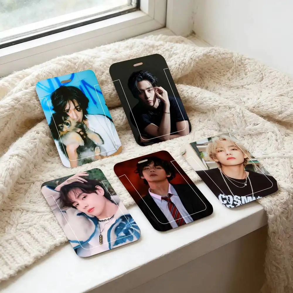 

Kpop Boy K-Kim T-Tae H-Hyung V ID Card Holder Lanyard Covers Women Men Work Permit Holder Students Kids Bus Cards Case