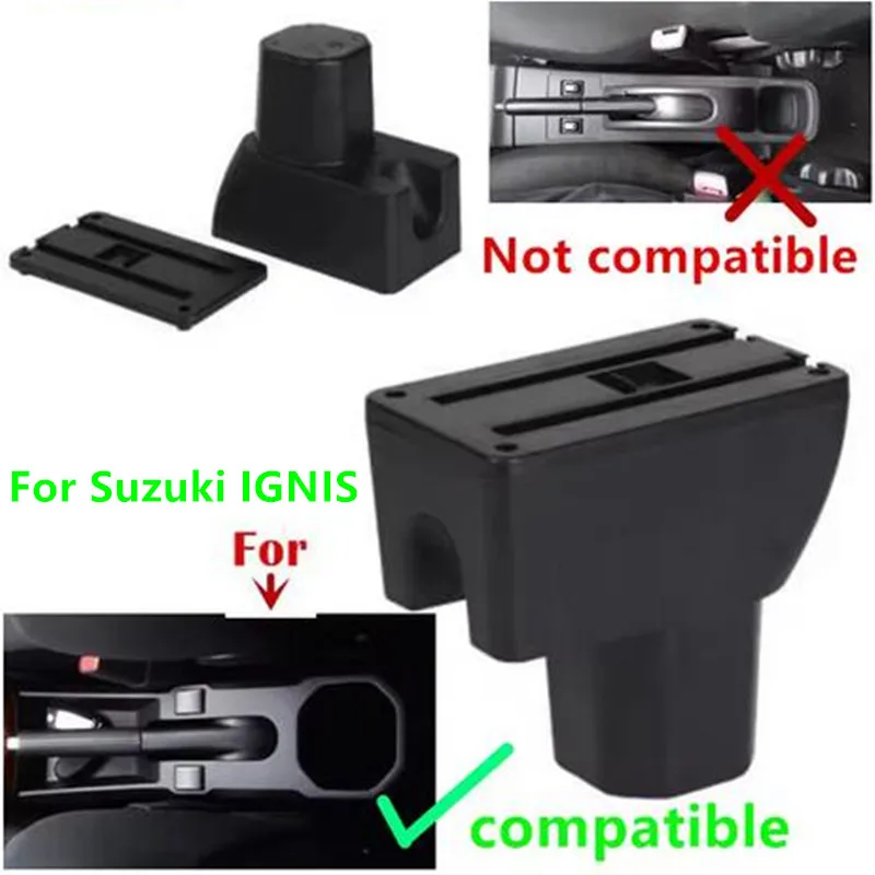 For Suzuki IGNIS Armrest Box for Suzuki IGNIS Car Armrest Double-layer Storage Box Cup Holder Interior Retrofit Car Accessories