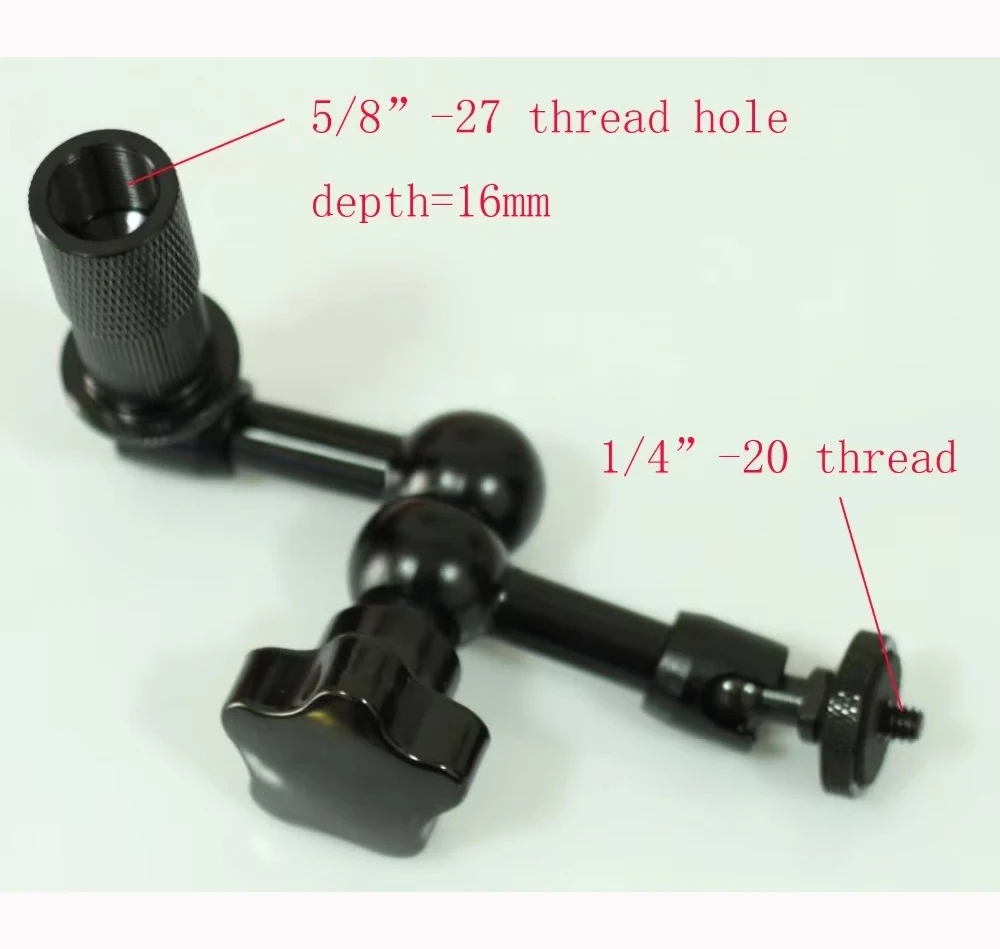 

Переходник 5/8"-27 «мама» на 1/4" 20 «папа» с Magic Arm для подставки для микрофона на штатив для камеры, переходник Magic Arm с резьбой 5/8 на 1/4,