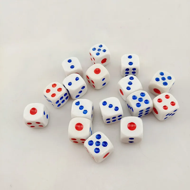 10Pcs Portable dice set 16mm and 14mm Solid Round Corner Dice 6 sided Dices Playing Table Games Party Family Funny Drinking Dice