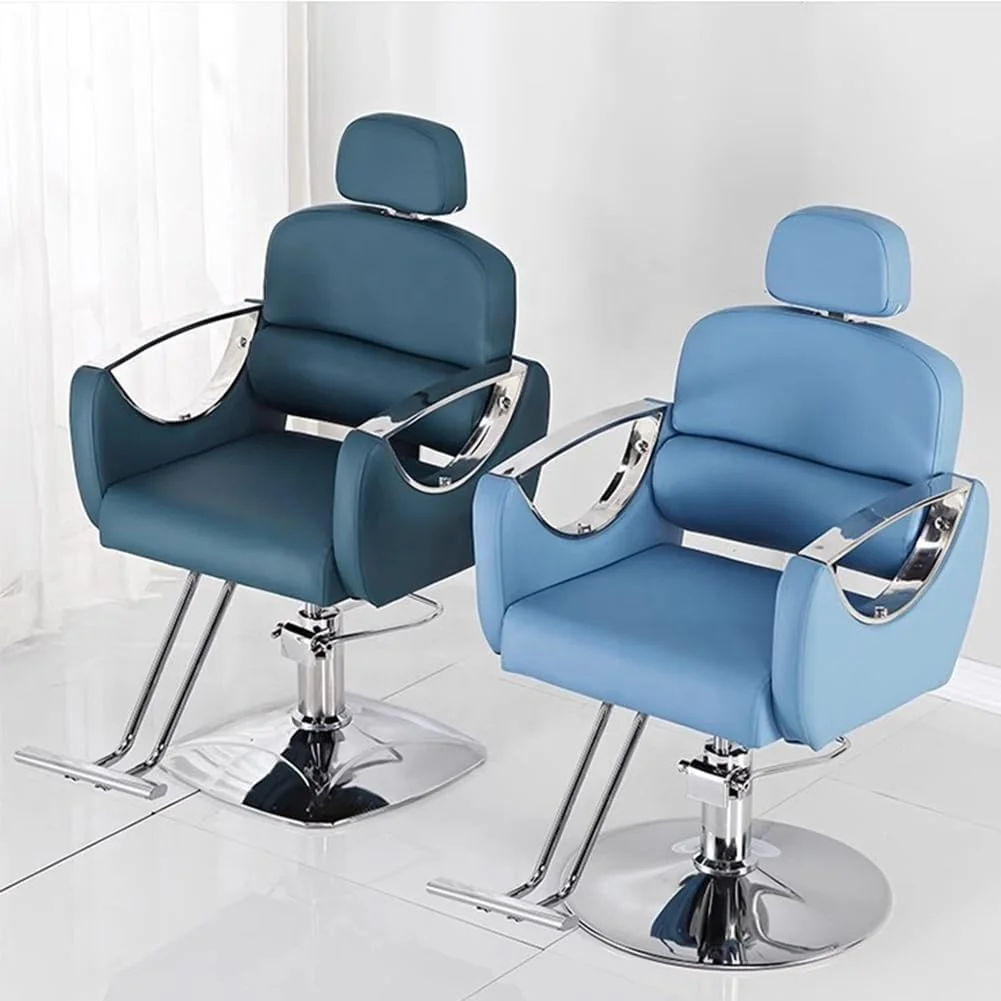 360 degree rotating barber chair reclining hair chair shape braided barber chair gray with heavy duty hydraulic pump