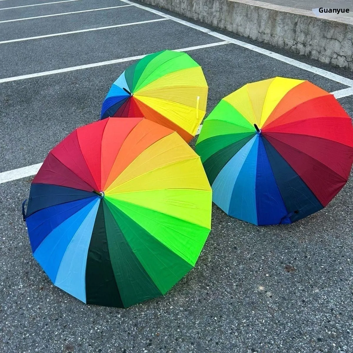 Rainbow Umbrella Performance Dance Team Opening Ceremony Floral Umbrella Torchlight Parade Handheld Prop Children's Umbrella