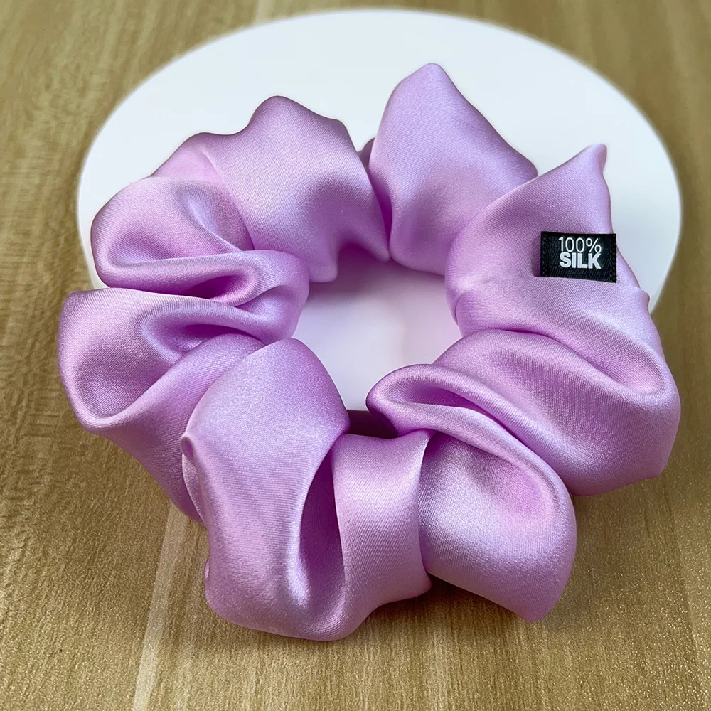 Haargummis aus 100 % Maulbeerseide, elastisches Gummiband, Haargummis, große große Gummiseile, Pferdeschwanzhalter für Frauen und Mädchen, 19 Momme – Detail 8