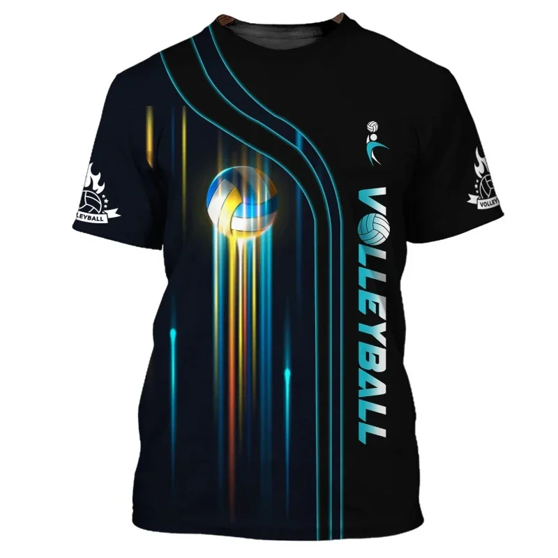 Volleyball Uniform Neutral 3D Printed Men's T-shirt Fashionable Short Sleeved Sportswear Comfortable Breathable Quick Drying