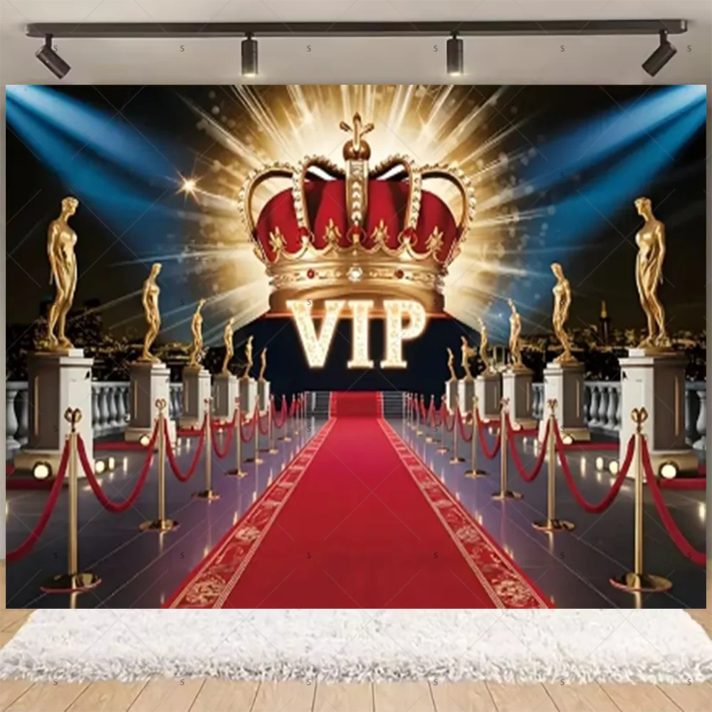 Filmabend-Themen-Hintergrund: Hollywood-Roter Teppich, Film-Event-Kulisse, Erwachsenen-Geburtstagsparty-Dekoration, Fotografie-Banner – Detail 3