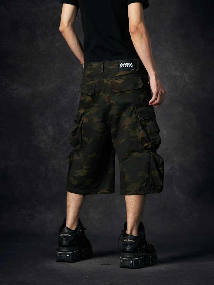 Special-Interest Design Heavy Industry Multi-Pocket Zipper Tactical Camouflage Workwear Shorts Fifth Pants Street Cool Overalls