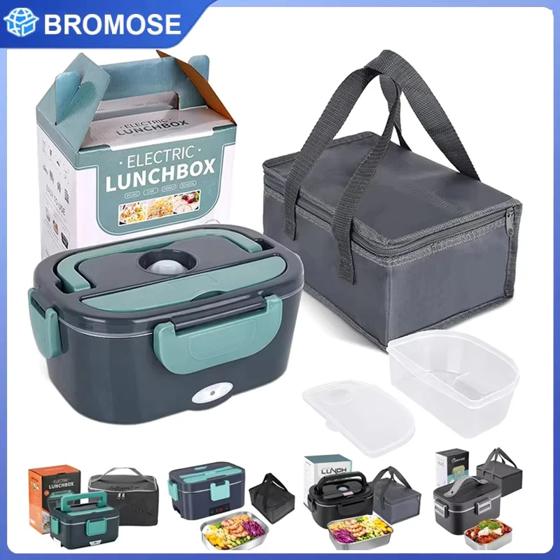 Boîte à lunch électrique 1,5 L 60 W, chauffe-plat portable pour voiture ou maison, anti-fuite, chauffe-plat pour camionneurs