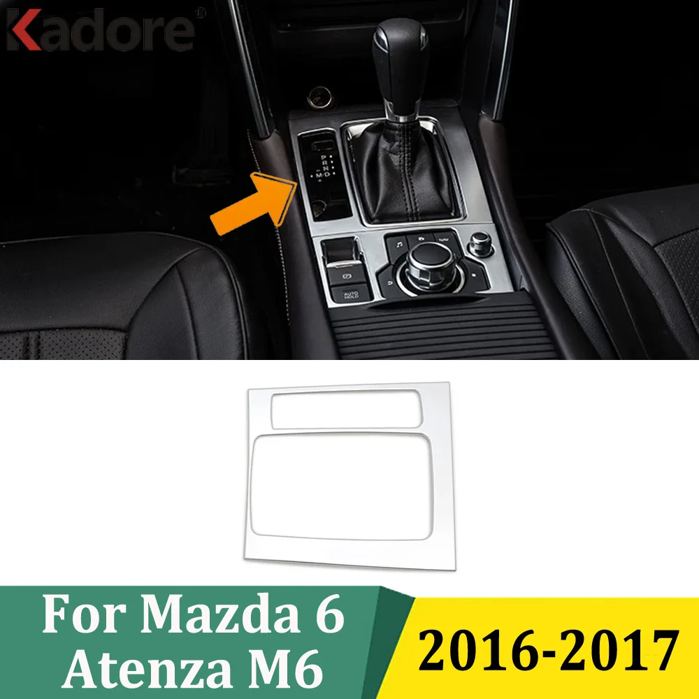 For Mazda 6 Atenza M6 2016 2017 AT ABS Matte Gear Shift Box Cover Trim Frame Strips Garnish Decoration Car Sticker Accessories
