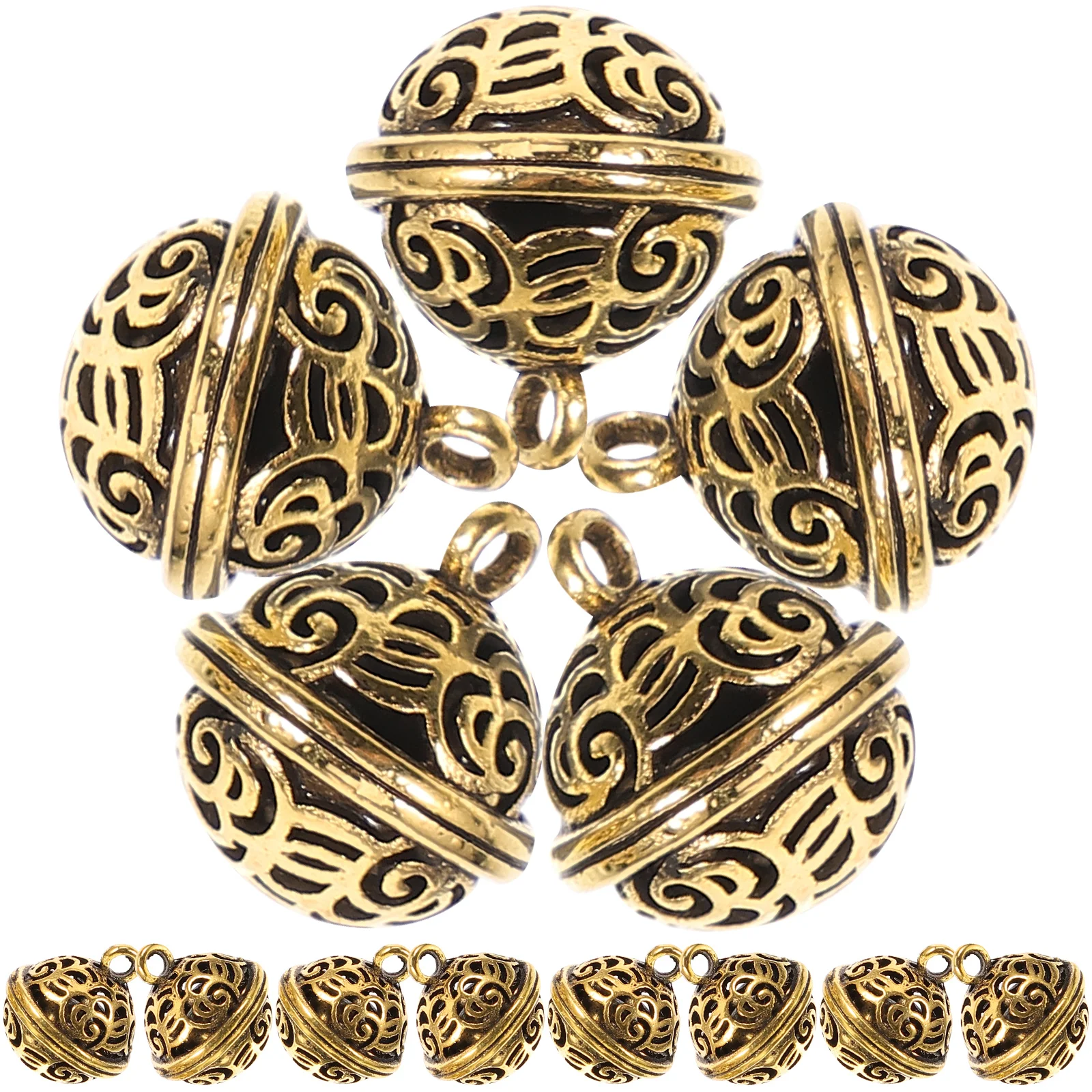 

20Pcs Style Small Bells DIY Craft Pendants Hanging Bell Charms Christmas Tree Ornaments Decorative Alloy Bells