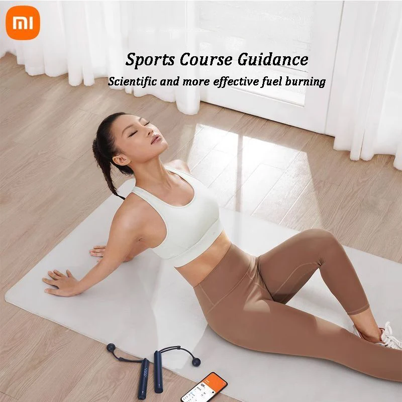 Xiaomi-Cuerda de entrenamiento inteligente Mijia, cuerda de salto profesional resistente al desgaste, carga ajustable tipo C, registro de datos de la aplicación de salto