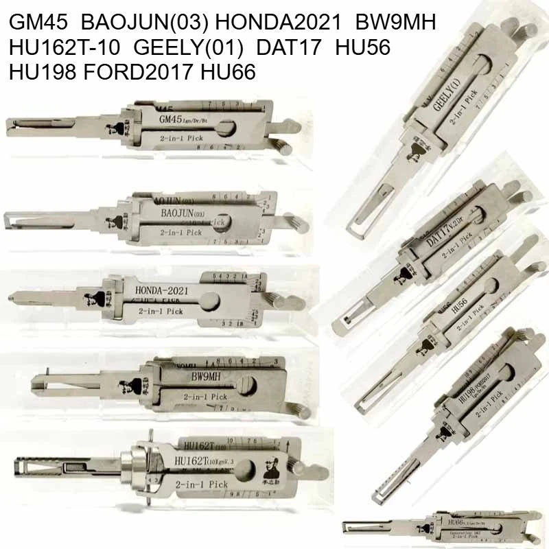 

Lishi locksmith 2-in-1 Vehicle Car For Subaru HONDA BMWHU198 GM45 BAOJUN(03) HU66 GEELY(01) HONDA2021 HU56 lock picking BW9MH