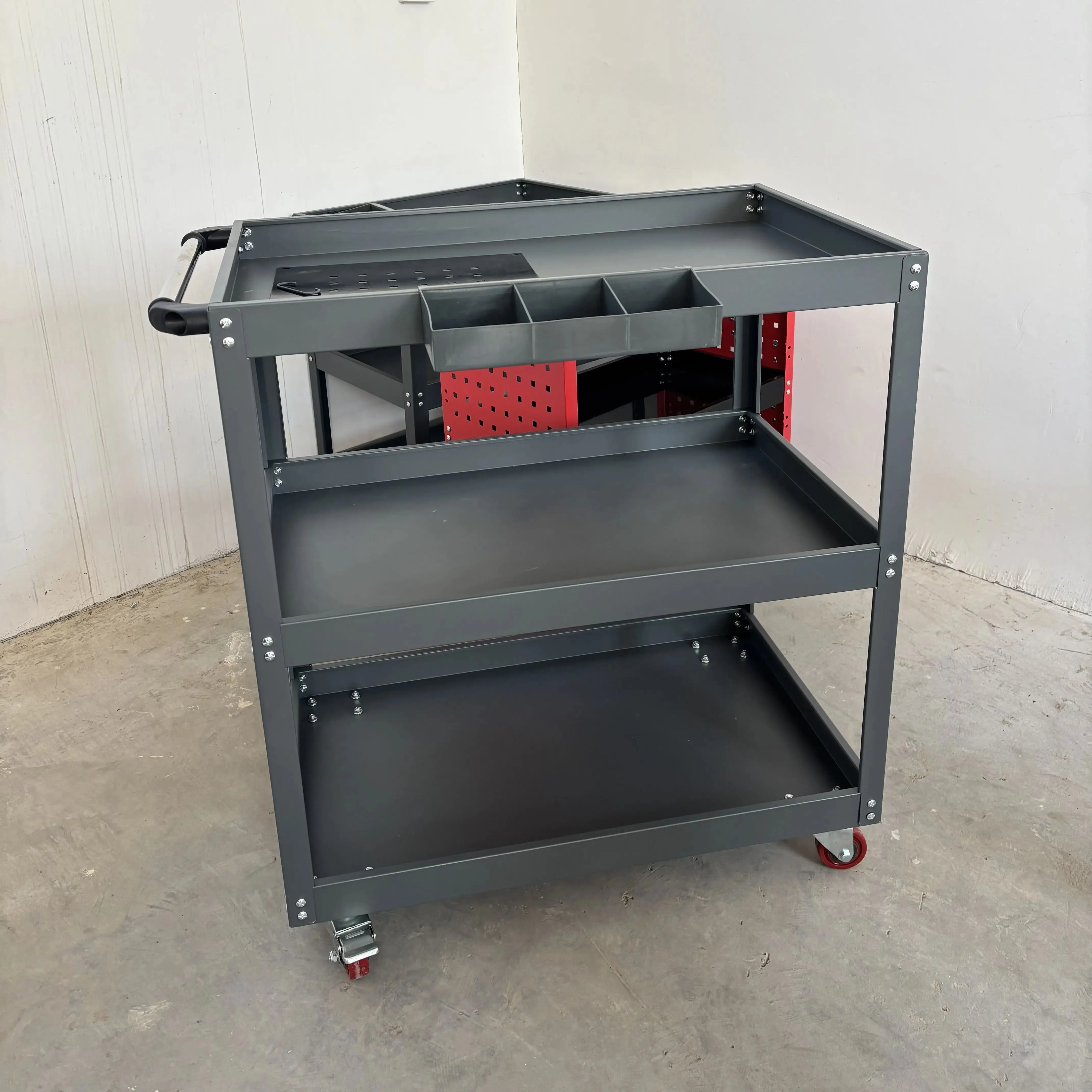Auto Repair Tool Cart Parts Cart Trolley Tool Box Cargo Rack Trolley Three-Layer Multi-Layer Mobile with Wheels