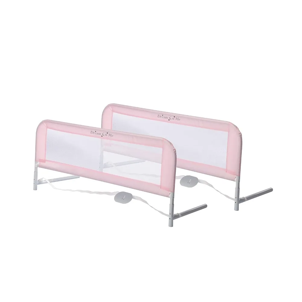 

Adjustable Mesh Bed Rail in Pink, Two Height Levels, Breathable and Durable Fabric, Lightweight and Portable Bed Rail for Toddle