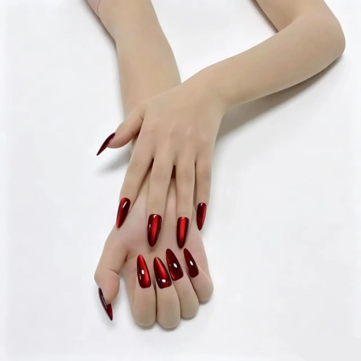 Ultradünne nahtlose Strumpfhandschuhe – 3D-Katzenaugen-Nagelabdeckungen – modische Fünf-Finger-Strumpfhandschuhe – dekorative Handschuhe – Detail 4