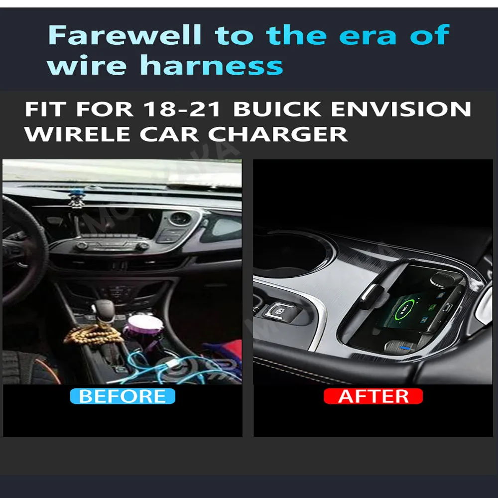 For Buick Envision 2018-2021 Quick QI Car Wireless Charger Fast Charging Intelligent Infrared Mobile Phone Dashboard