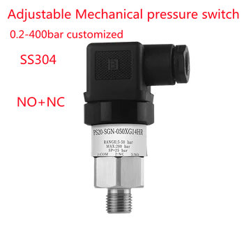 0-400bar standard mechanical pressure switch stainless steel diaphragm adjustable oil water diaphragm Piston pressure control