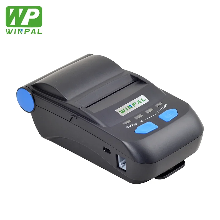 Winpal WP-M58 Portable Mobile Printer 58mm Paper Width USB+BT Connection Wireless Thermal Printer