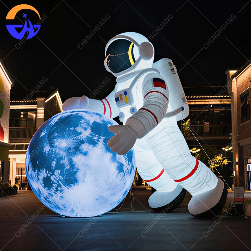 Custom Inflatable Moon Astronaut Model Aerospace Theme Prop Outdoor Mall Advertising Festival Scene Decoration