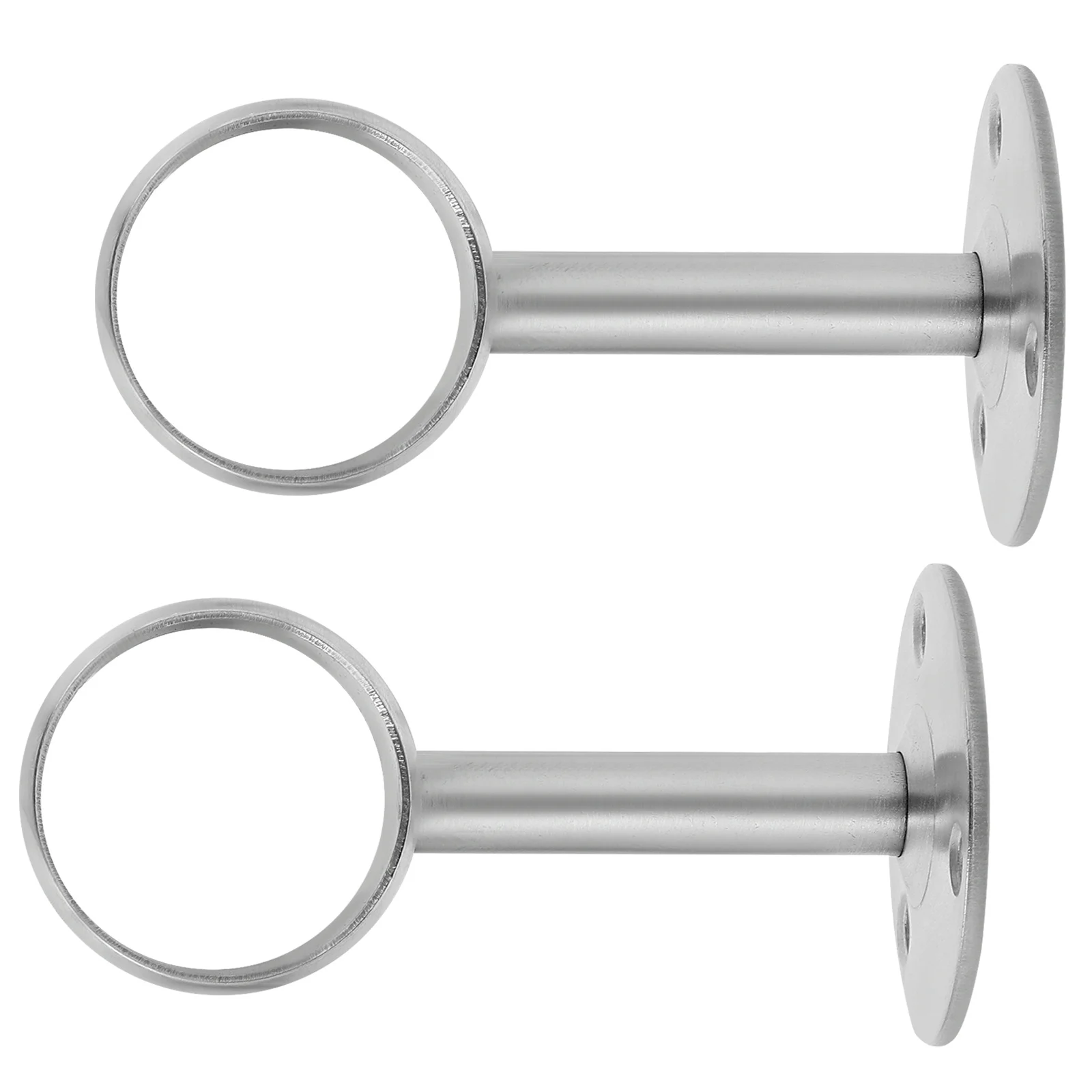 

2Pcs Stainless Steel Shower Curtain Rod Holder Closet Pole Bracket Ceiling Wall Mount Support Rust Proof