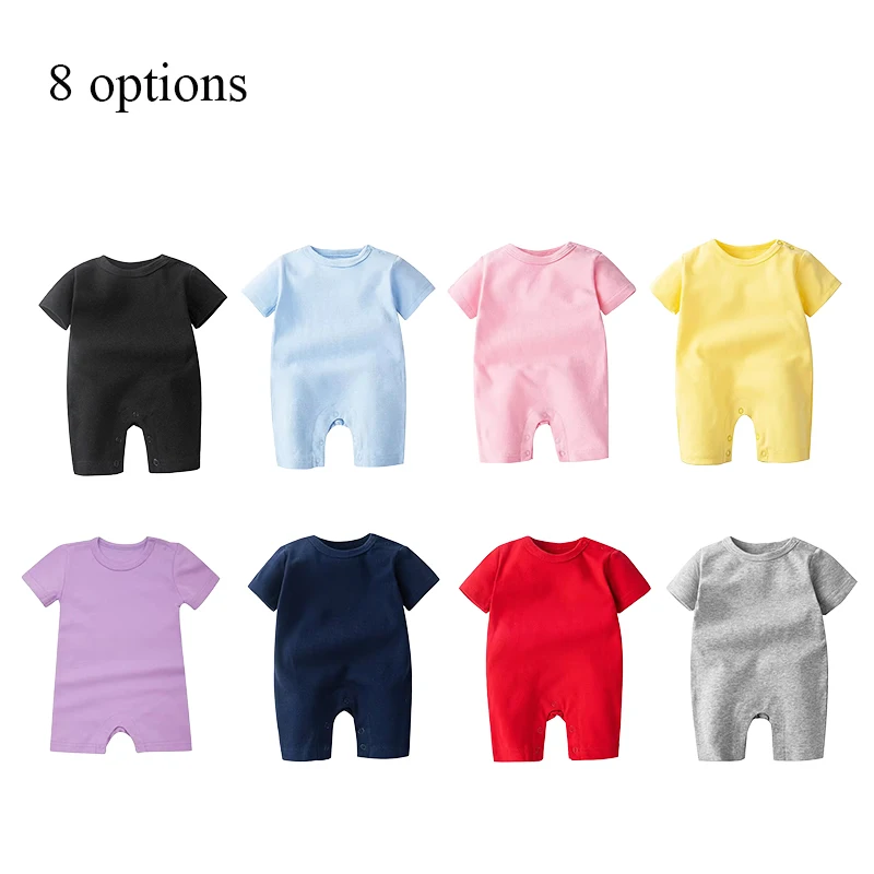 2 قطعة/المجموعة الوليد الطفل 100% ملابس قطنية الصلبة قصيرة الأكمام الملاكم موجز السروال القصير بذلة منامة الفتيان الفتيات