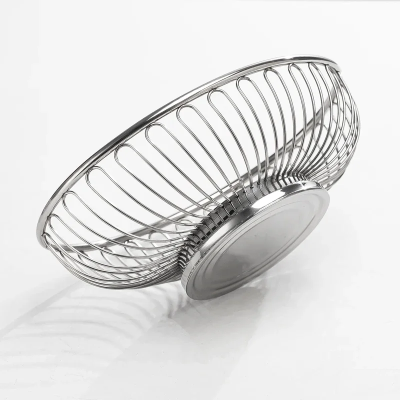 Large Size 304 Stainl Steel Hollow out Fruit Basket Bread Tray Living Room Simple Nordic Sle Storage Basket Home Use