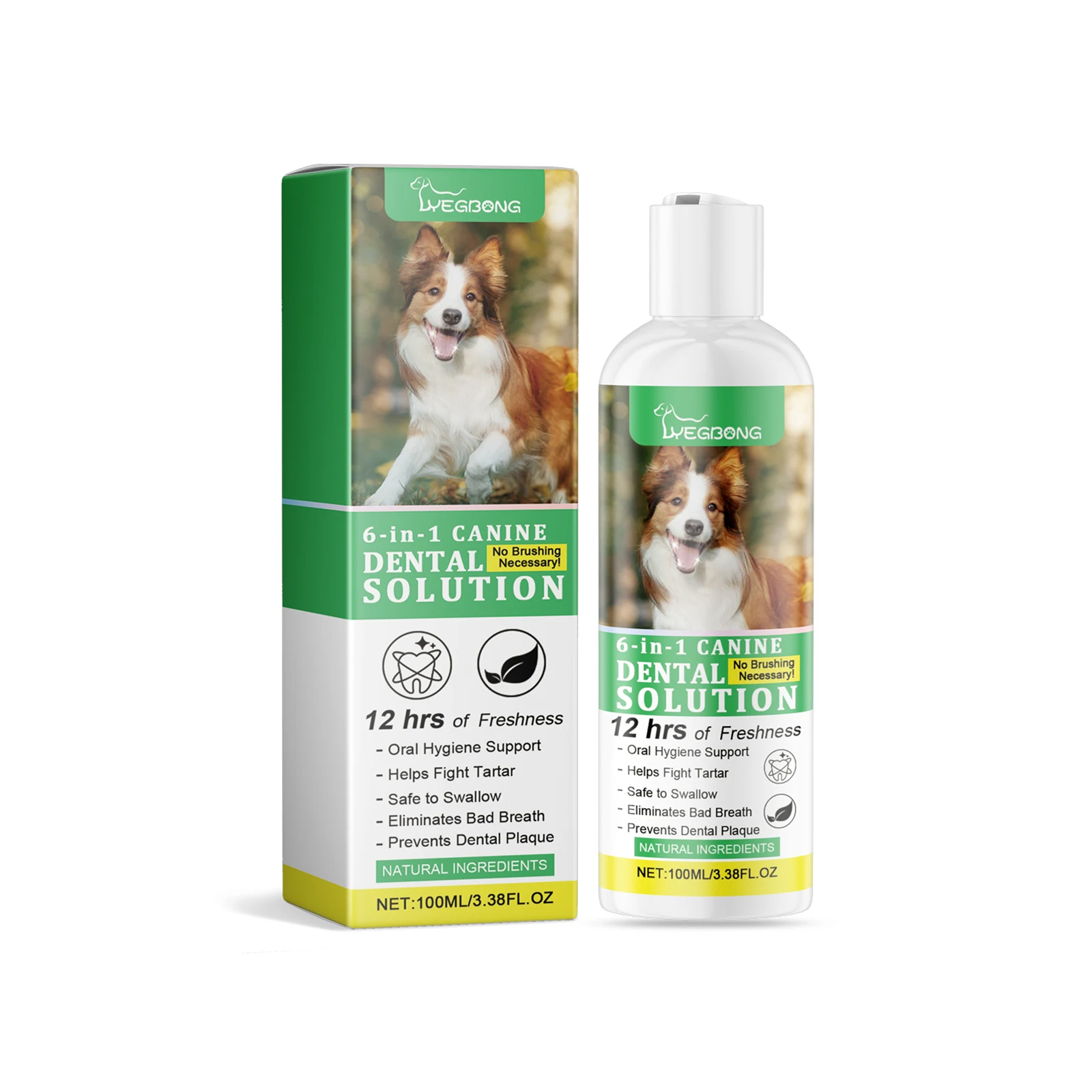 

Yegbong Pet Oral Care Water, Dog Teeth Cleaning Tartar Odor Care Lasting Fresh Care