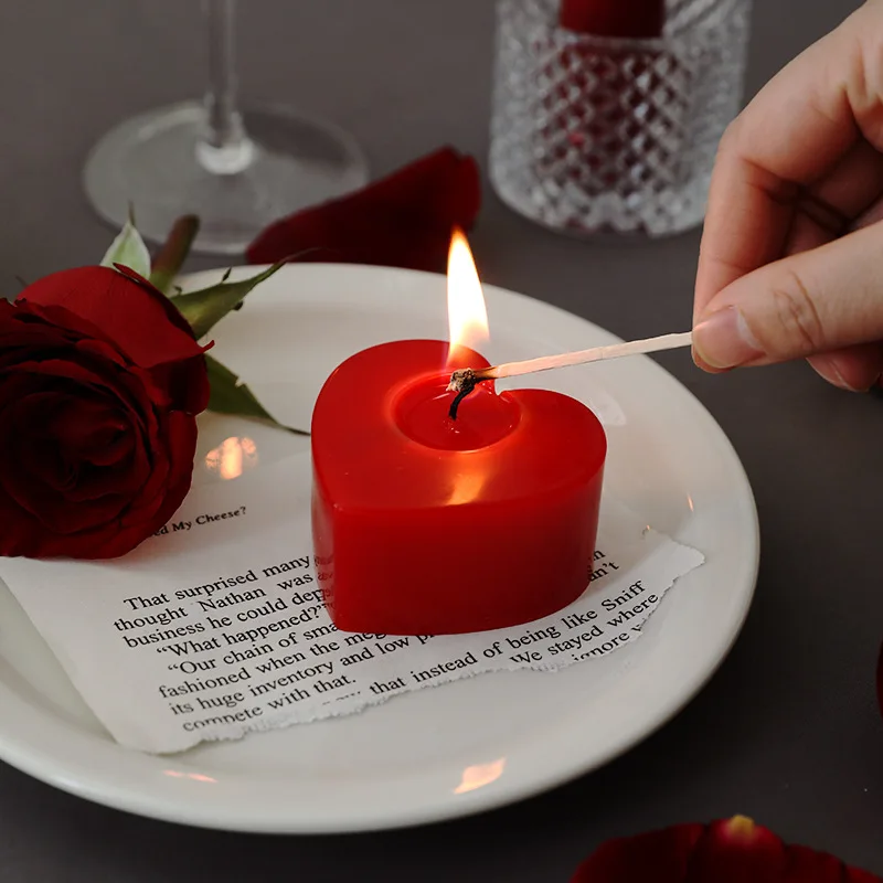 Love Candle Wedding Confession Birthday Fragrance Valentine's Day Gift Red Heart-shaped Aromatherapy Candle