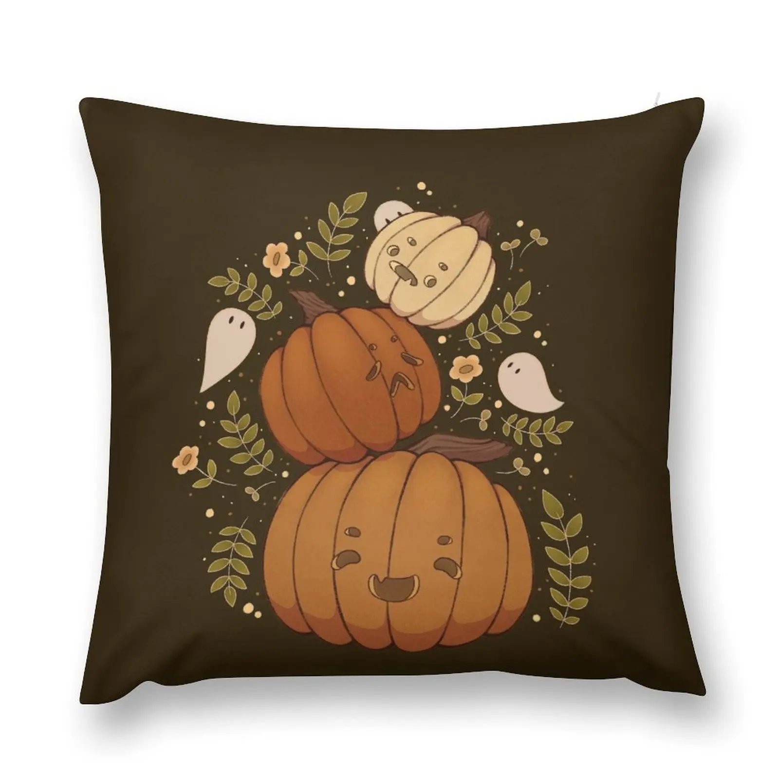 Pumpkin Stack (Light Lineart) Throw Pillow Pillowcases Sofa Cushion Cover pillow