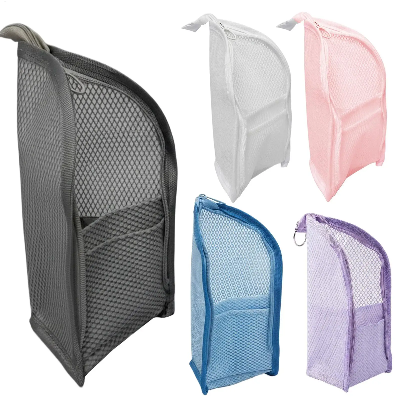 Standing Makeup Bag Foldable Hangable Organizer Pouch Travel Upright Makeup Pouch for Toothbrush Toothpaste Facial Cleanser