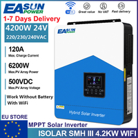 EASUN 4.2KW 3.2KW 2.2KW Hybrid Solar Inverter 12V 24V 220V Built 120A Mppt Solar Charger Controller Off Grid Inverter With WIFI