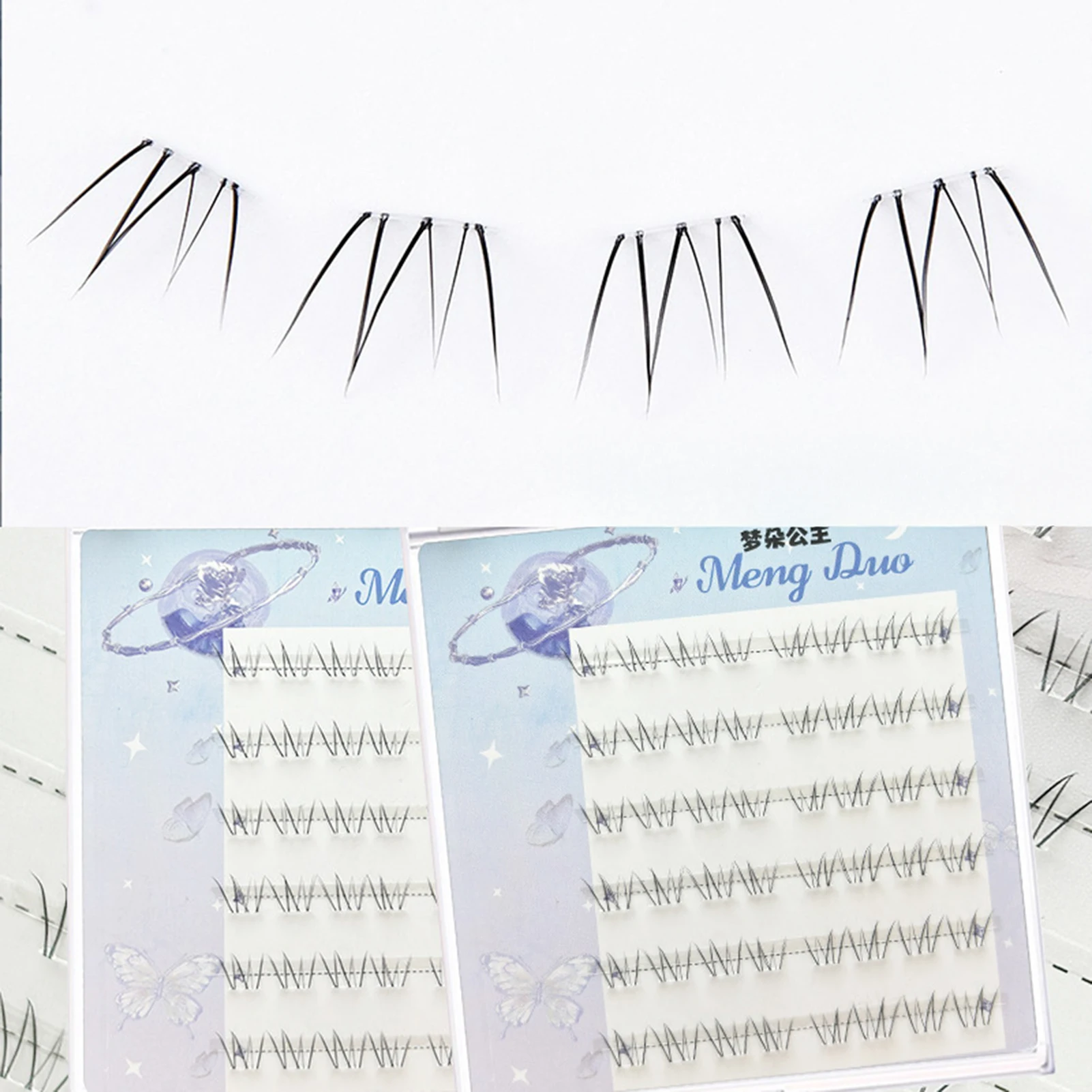 6/10 rangées fleur fée bas faux cils bande claire bas cils grappes individuel moelleux Extension de cils maquillage des yeux