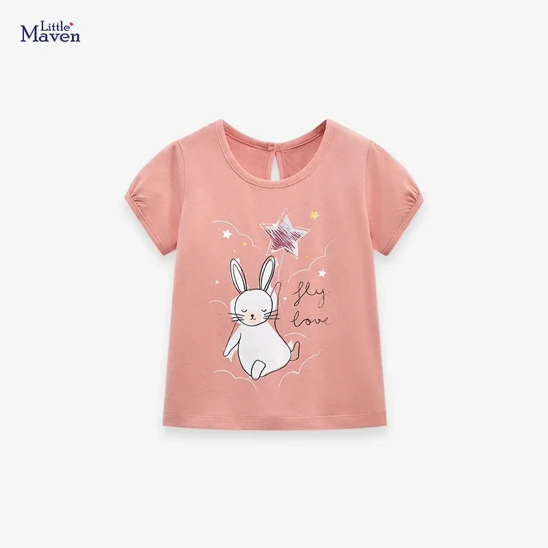 Girls t-shirt summer cartoon cute middle and small children's tops cotton children's short-sleeved T-shirt trend girls clothes