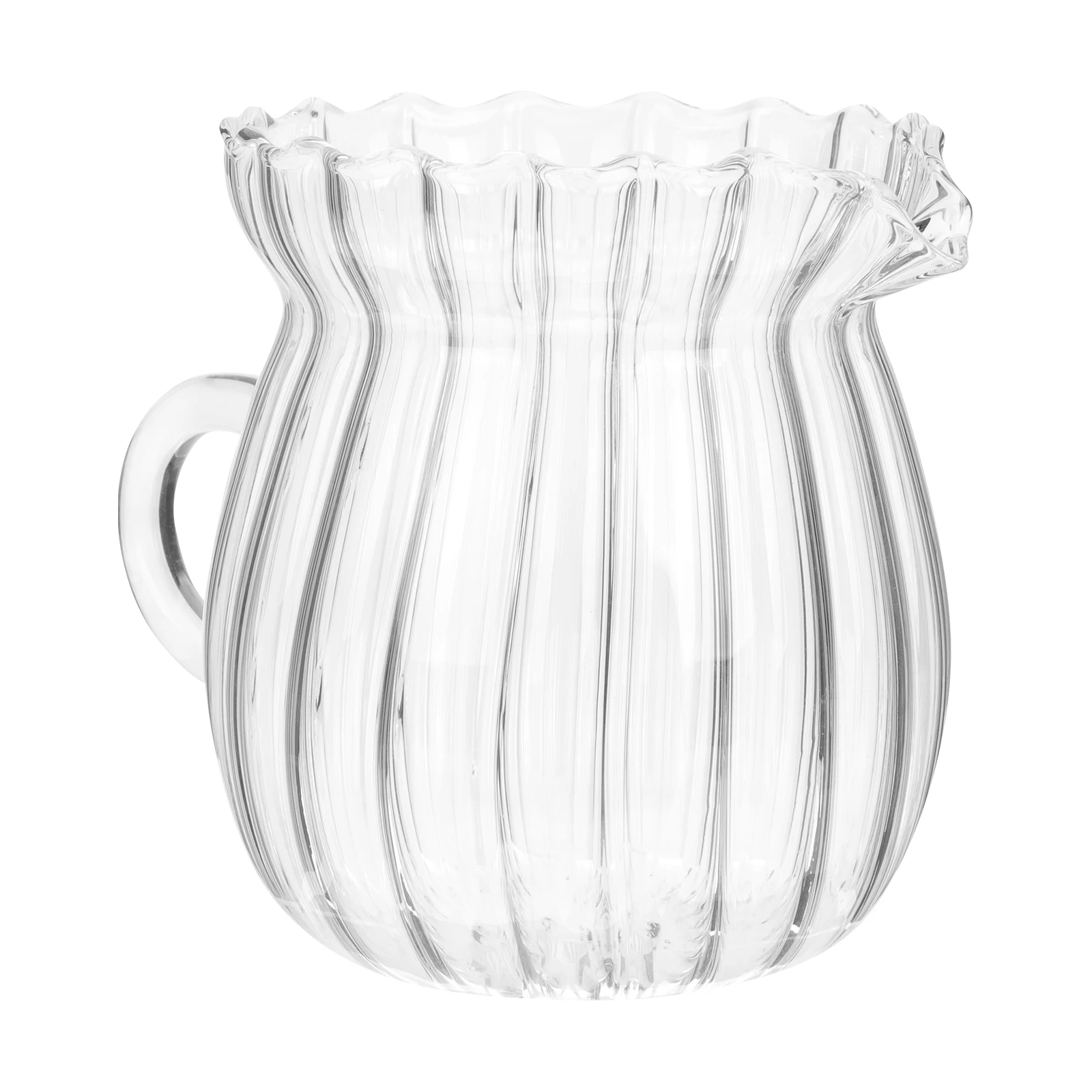 

Sturdy Glass Milk Pitcher Transparent Household Cream Pitcher Fine Craftsmanship Anti-Skid Wear-Resistant Odorless Daily