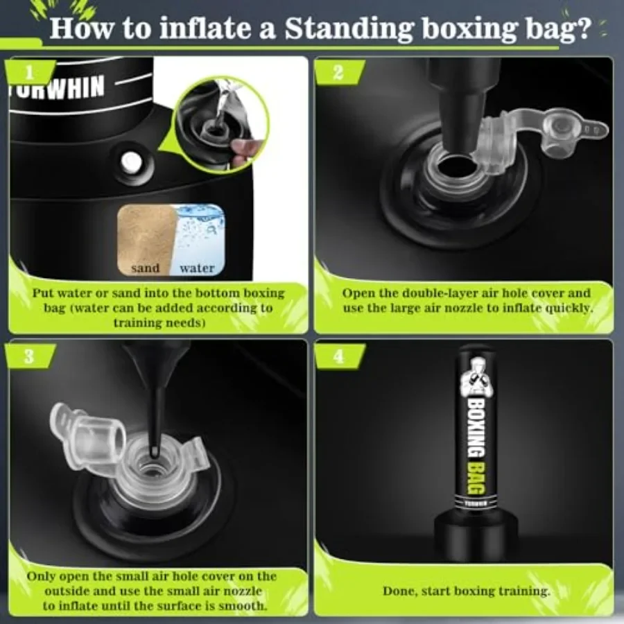 Freestanding Punching Bag for Adults Teens 70'' Heavy Boxing Bag with Stand Includes Gloves Pump and Jump Rope Ideal for Home G