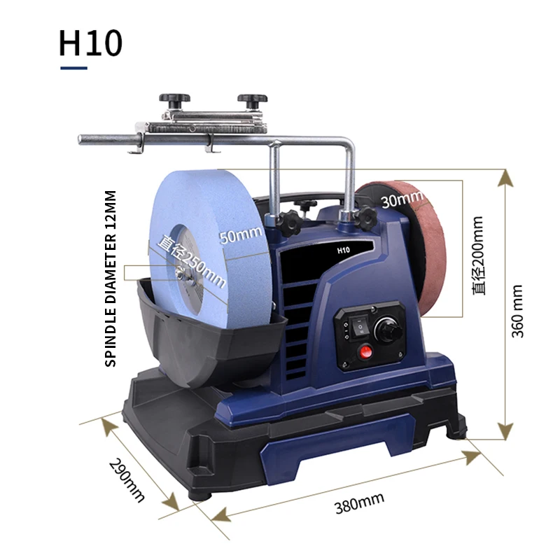 10inch Low-speed Water-cooled Knife Sharpener 200W Household Small Scissors Engraving Knife Kitchen Knife Polishing Machine H10