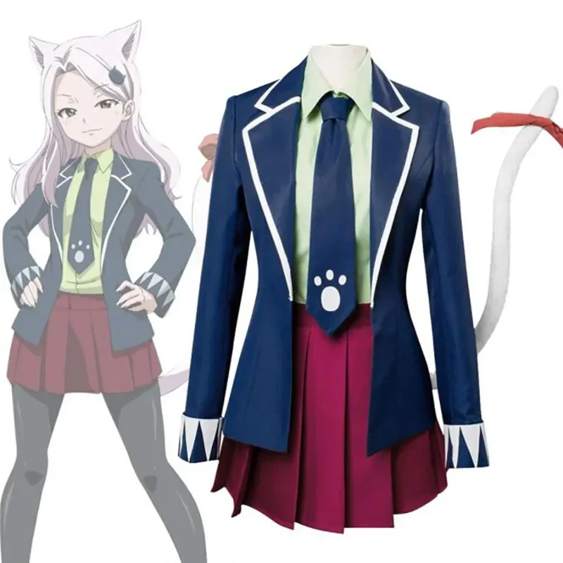 Disfraz de cola de Hada de Anime Carla para mujer y niña, traje de Cosplay de forma humana, chaqueta de uniforme, disfraces de Carnaval de Halloween, temporada Final