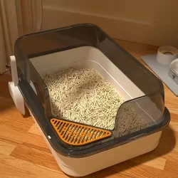 Extra Large Cat Litter Box Pet Sandbox Splashproof Cat Tray Cat Toilet Cleaning Basin Supplies Pet Toilet Kitten Tray Bedpan
