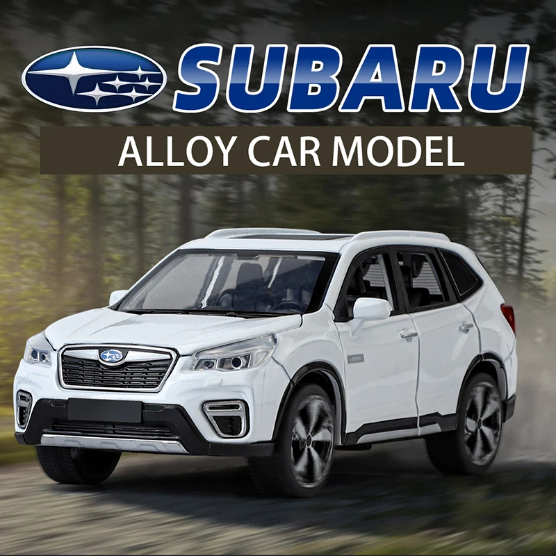 1:30 Subaru Forester SUV Diecast Car Model Alloy Vehicle Toy Boy Metal Premium Gift Hot Wheel Sound Light Pull Back Collection