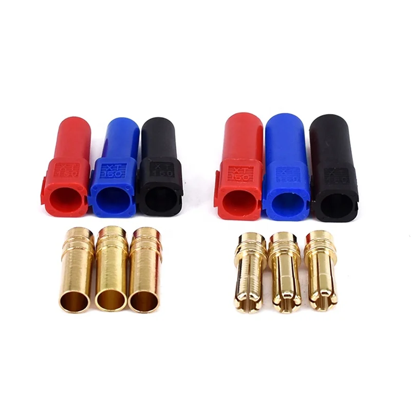30PCSAmass XT150 6 مللي متر رصاصة الموز موصل محول مطلية بالذهب عالية تصنيف 120A النحاس ذكر إلى أنثى التوصيل لبطارية ليبو RC