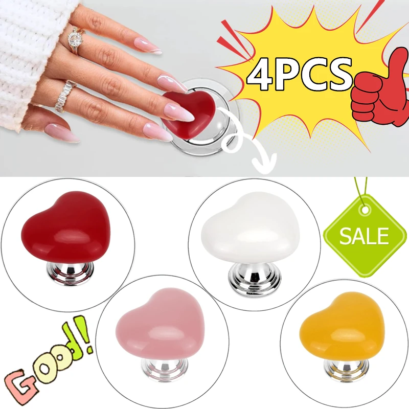 4/2/1PC Handle Toilet Press Button Heart Shaped Press Tank Push Switch Toilet Bathing Room Decor Water Press Flush Button Tools