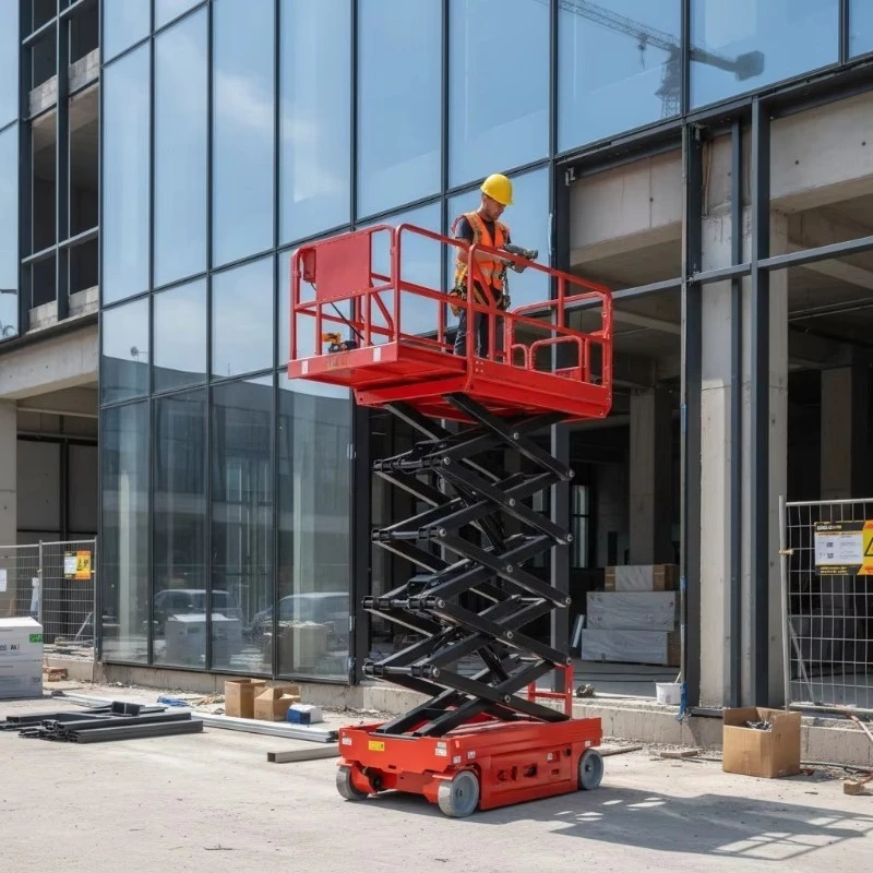 China Jlg Genie Scissor Lift Jack Skyjack Zoomlion Hydraulic Ladder Lift 8m 10m 12m 14m Motorized Scissor Lift Platform Price