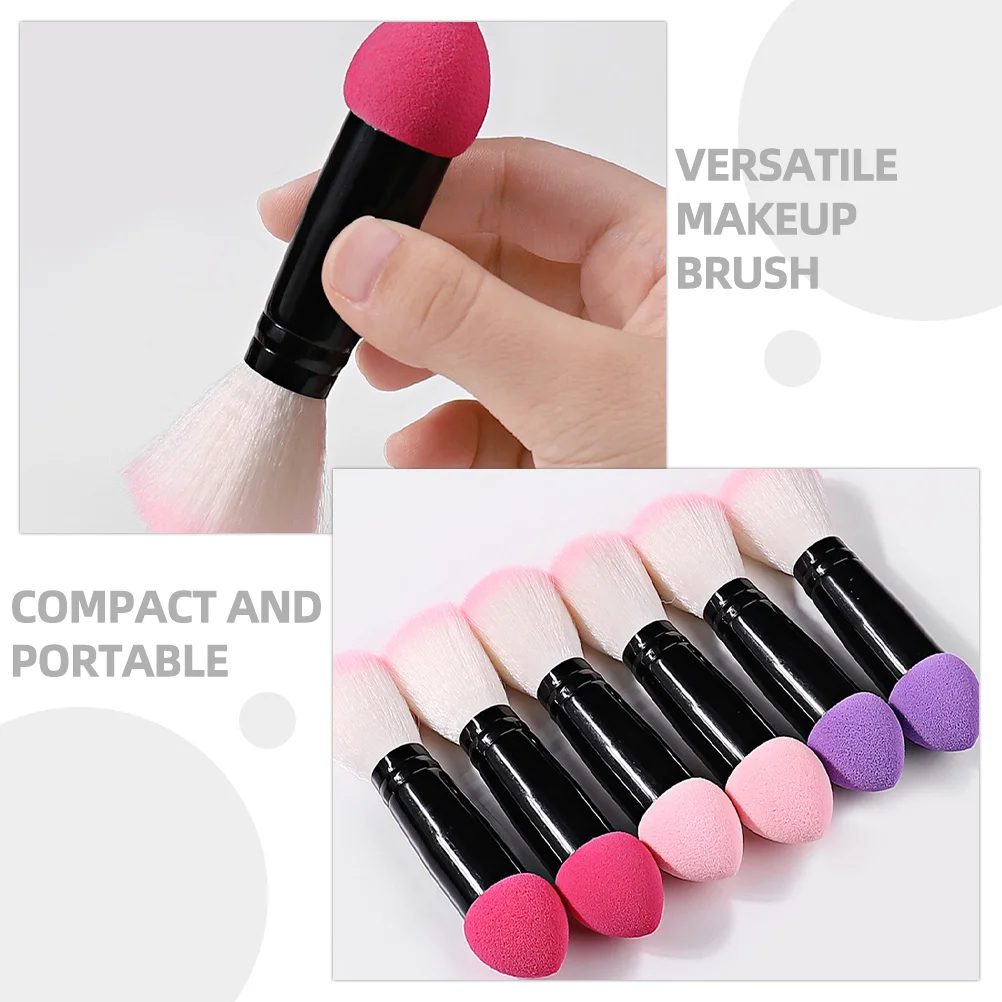 

6Pcs Double Ended Makeup Brushes Soft Bristles Blush Brush Dual Sided Compact Travel Touchups Professional Applicator