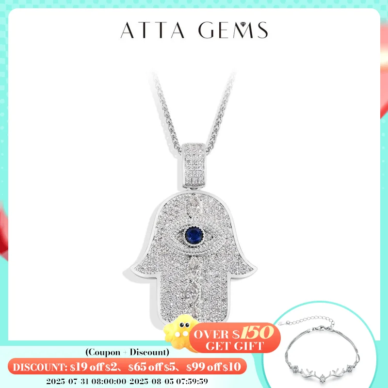 

ATTAGEMS Classic Angel Eyes Moissanite Necklaces S925 Sterling Silver 18k gold plated for Woman Birthday Party Jewelry Gifts New