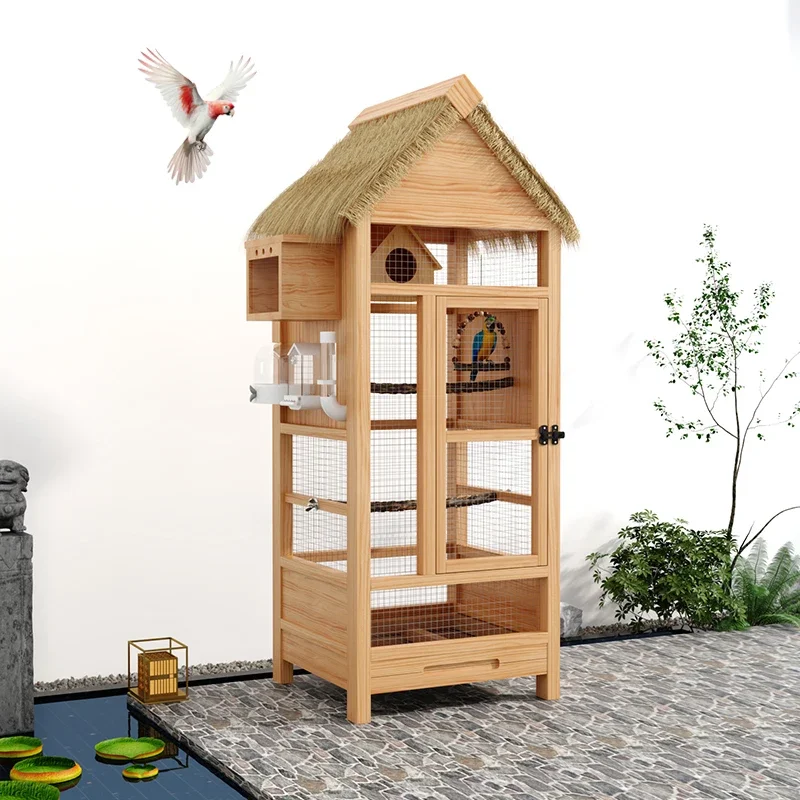 Outdoor bird cage Myna Xuanfeng special cage household large villa splash-proof belt breeding box outdoor parrot cage