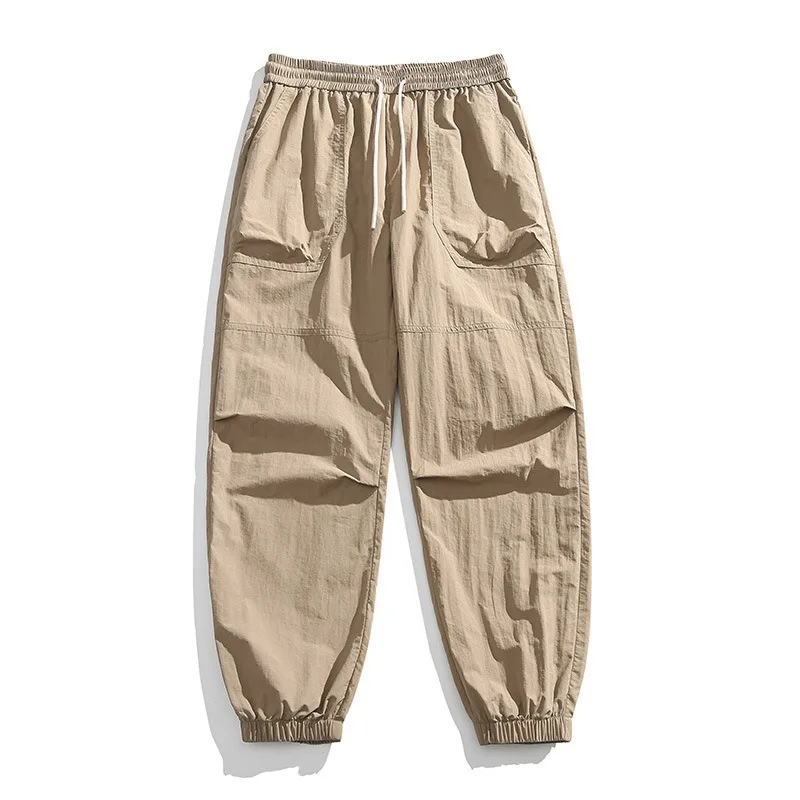 Men's Casual Cargo Joggers Elastic Waist Drawstring Trousers