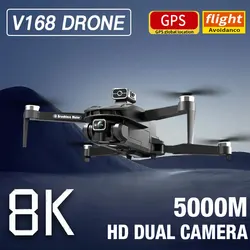 Дрон складной 8K V168 с двойным GPS и камерой высокой четкости, Wi-Fi, 3000 м